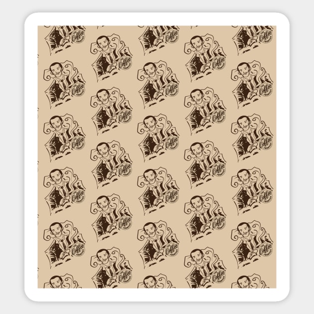Man drinking coffee pattern Sticker by Muse